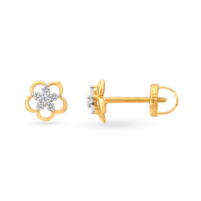 Timeless Floral Diamond Stud Earrings,,hi-res 2