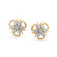 Entrancing Floral Diamond Stud Earrings,,hi-res 