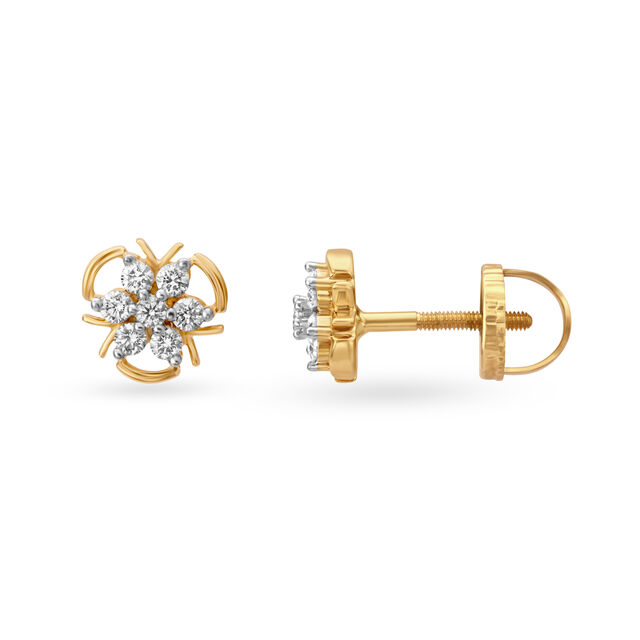 Entrancing Floral Diamond Stud Earrings,,hi-res 2