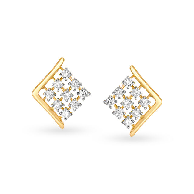 Elegant Chic Diamond Stud Earrings 