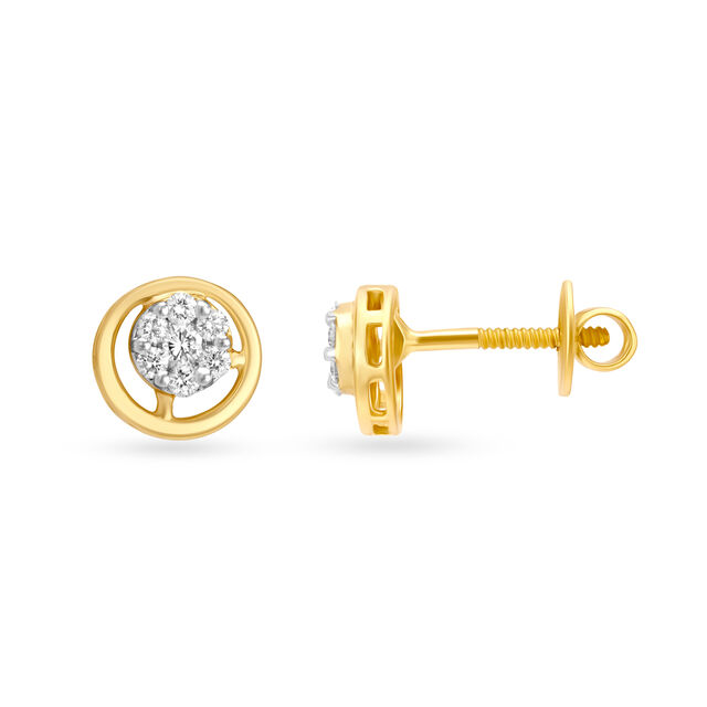 Classic 18 Karat Yellow Gold And Diamond Studs,,hi-res 2