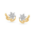 Amorous 18 Karat Yellow Gold And Diamond Floral Stud Earrings,,hi-res 