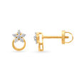 Floral  Circlet Gold and Diamond Stud Earrings,,hi-res 2