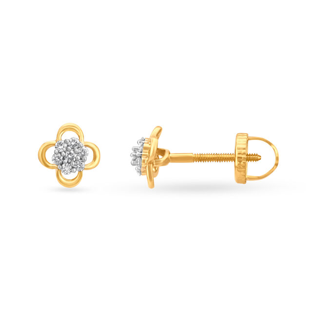 Petal Cluster Diamond Stud Earrings 2