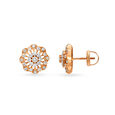 Mesmerizing 18 Karat Rose Gold And Diamond Geometric Flower Stud Earrings,,hi-res 2