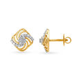 Splendid 18 Karat Yellow Gold And Diamond Geometric Stud Earrings,,hi-res 2