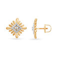 Striking 18 Karat Yellow Gold And Diamond Floral Studs,,hi-res 2