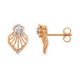 Bright Floral Rose Gold and Diamond Stud Earrings 2