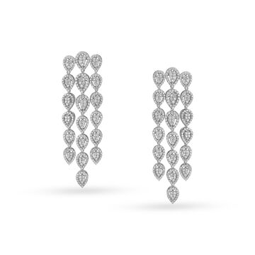 Exquisite 18 Karat White Gold And Diamond Waterfall Drops