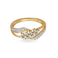 Charming Gold Finger Ring with Diamonds,,hi-res 2