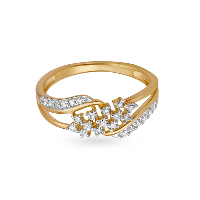 Charming Gold Finger Ring with Diamonds,,hi-res 2