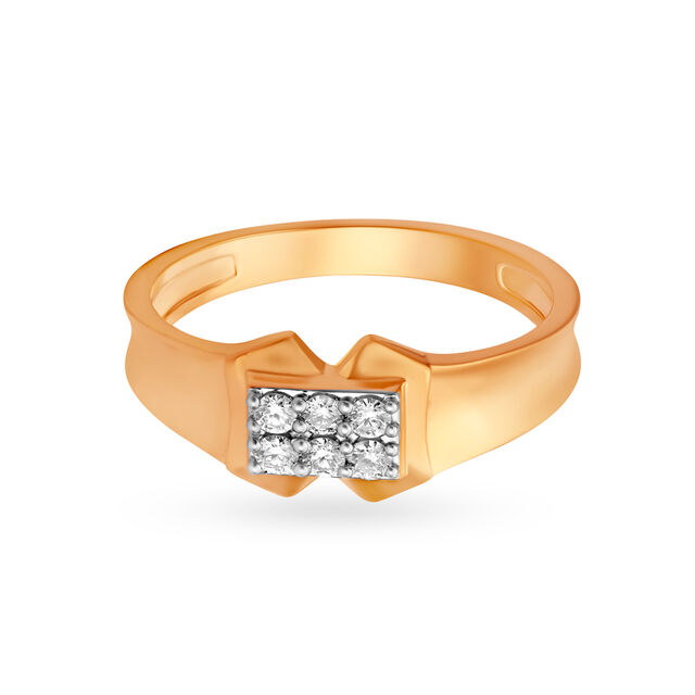 Stunning 18 Karat Yellow Gold And Diamond Finger Ring 2