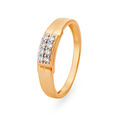 Sleek 18 Karat Yellow Gold And Diamond Finger Ring,,hi-res 