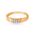 Sleek 18 Karat Yellow Gold And Diamond Finger Ring,,hi-res 2