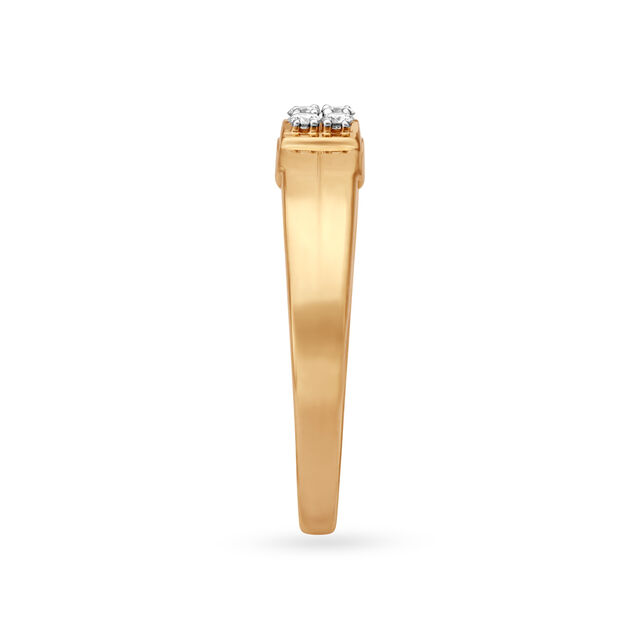 Sleek 18 Karat Yellow Gold And Diamond Finger Ring,,hi-res 3