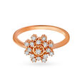 Charming 18 Karat Rose Gold And Diamond Floral Finger Ring 2