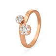 Charming Floral Rose Gold and Diamond Ring 