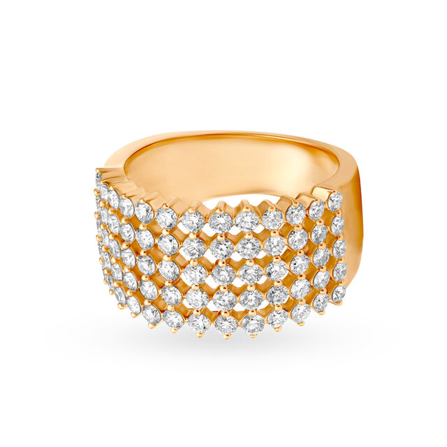 Opulent 18 Karat Rose Gold And Diamond Finger Ring 2