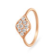 Dainty Floral 9 Stone Rose Gold and Diamond Ring 