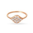 Dainty Floral 9 Stone Rose Gold and Diamond Ring 2