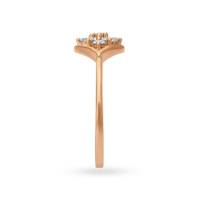 Dainty Floral 9 Stone Rose Gold and Diamond Ring 3