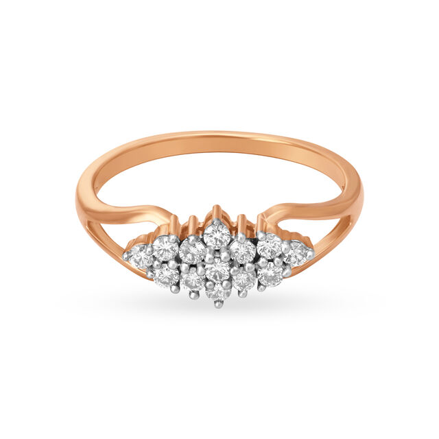 Lavish 18 Karat Rose Gold And Diamond Floral Finger Ring,,hi-res 2