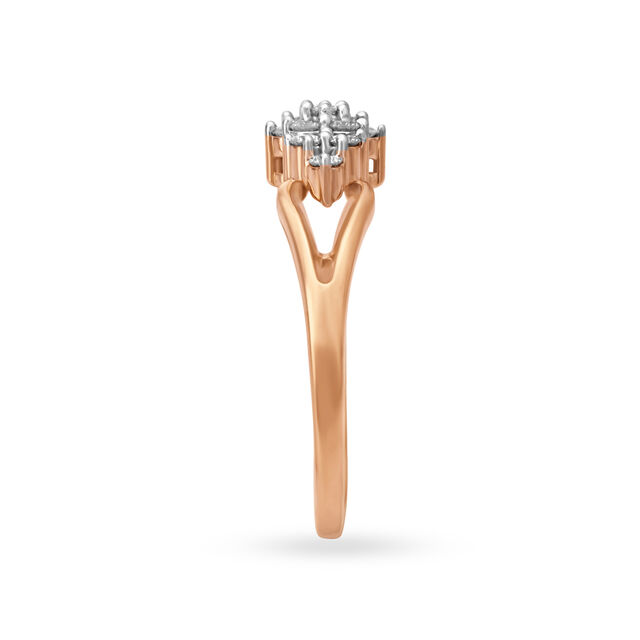 Lavish 18 Karat Rose Gold And Diamond Floral Finger Ring,,hi-res 3