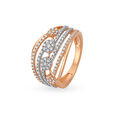 Glorious Cocktail Look Diamond Ring in White and Rose Gold 