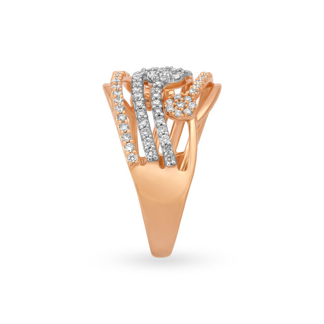 Glorious Cocktail Look Diamond Ring in White and Rose Gold 3