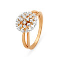 Ornate 18 Karat Dual Gold And Diamond Finger Ring 