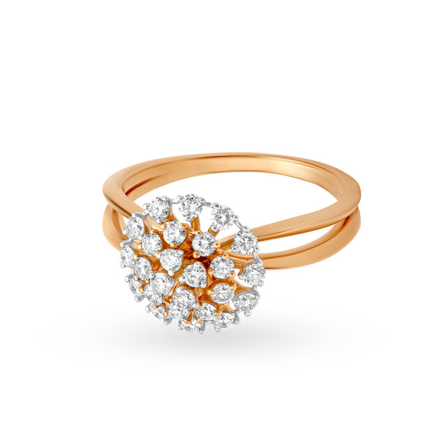 Ornate 18 Karat Dual Gold And Diamond Finger Ring 2