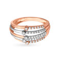 Timeless Cocktail Look Layered Diamond Ring in White and Rose Gold 2