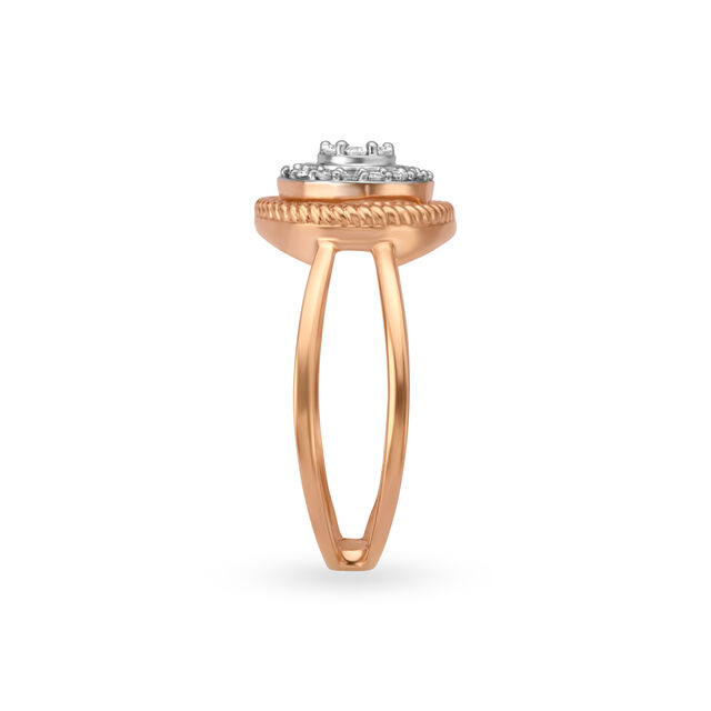 Stunning 18 Karat White And Rose Gold And Diamond Finger Ring