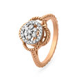 Floral White & Rose Gold Diamond Ring,,hi-res 