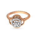 Floral White & Rose Gold Diamond Ring,,hi-res 2