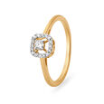 Timeless 18 Karat Yellow Gold And Diamond Geometric Design Finger Ring 