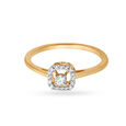 Timeless 18 Karat Yellow Gold And Diamond Geometric Design Finger Ring 2