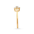 Timeless 18 Karat Yellow Gold And Diamond Geometric Design Finger Ring 3