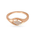 Elegant Leaf Inspired Rose Gold and Diamond Burfi Ring,,hi-res 2