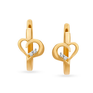 Romantic Diamond Heart Bali Hoop Earrings
