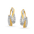 Stylish Zigzag Diamond Bali Hoop Earrings 