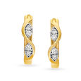 Enticing Wavy Diamond Hoop Bali Earrings 