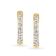 Simplistic 18 Karat Yellow Gold And Diamond Studded Hoops 