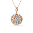 Brilliant 18 Karat Rose And White Gold And Diamond Pendant,,hi-res 