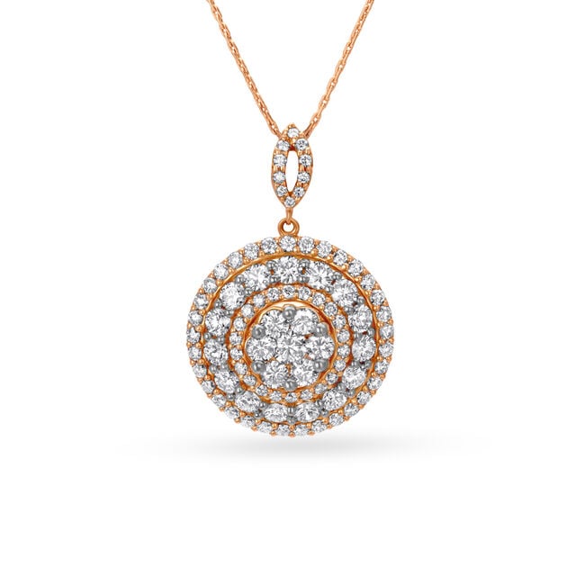 Brilliant 18 Karat Rose And White Gold And Diamond Pendant,,hi-res 