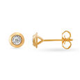 Charming Round Diamond Stud Earrings in Yellow and White Gold 2