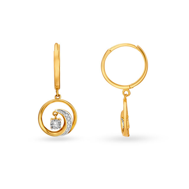 Stunning Gold and Diamond Hoop Earrings 2