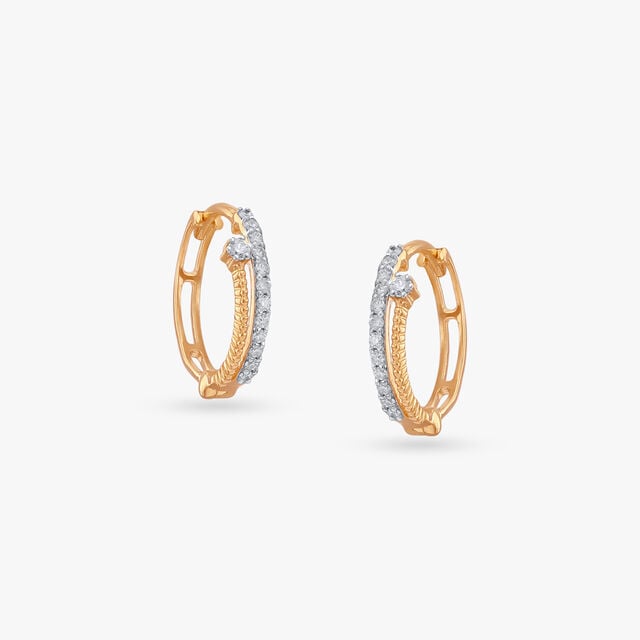 Urban Gleam Diamond Hoop Earrings