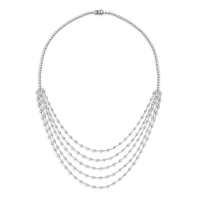 Entrancing Multi Layered Diamond Necklace,,hi-res 