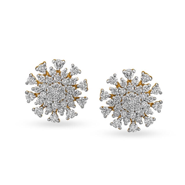 Exquisite Floral Diamond Stud Earrings,,hi-res 